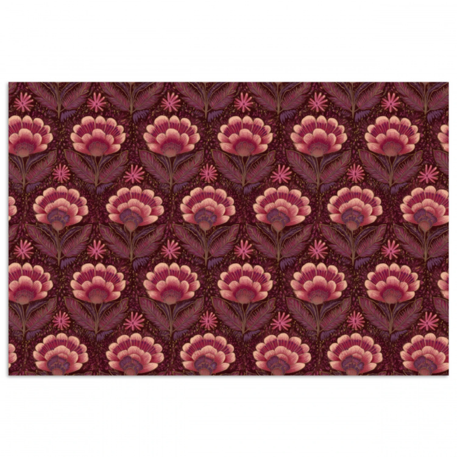 Bloemen - Waaier - Paars poster papier klein 62 -3d