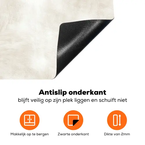 Subtiel - Structuur - Beige Inductie beschermer vinyl 3mm klein 276 -zzzzzzz-td-onderkant