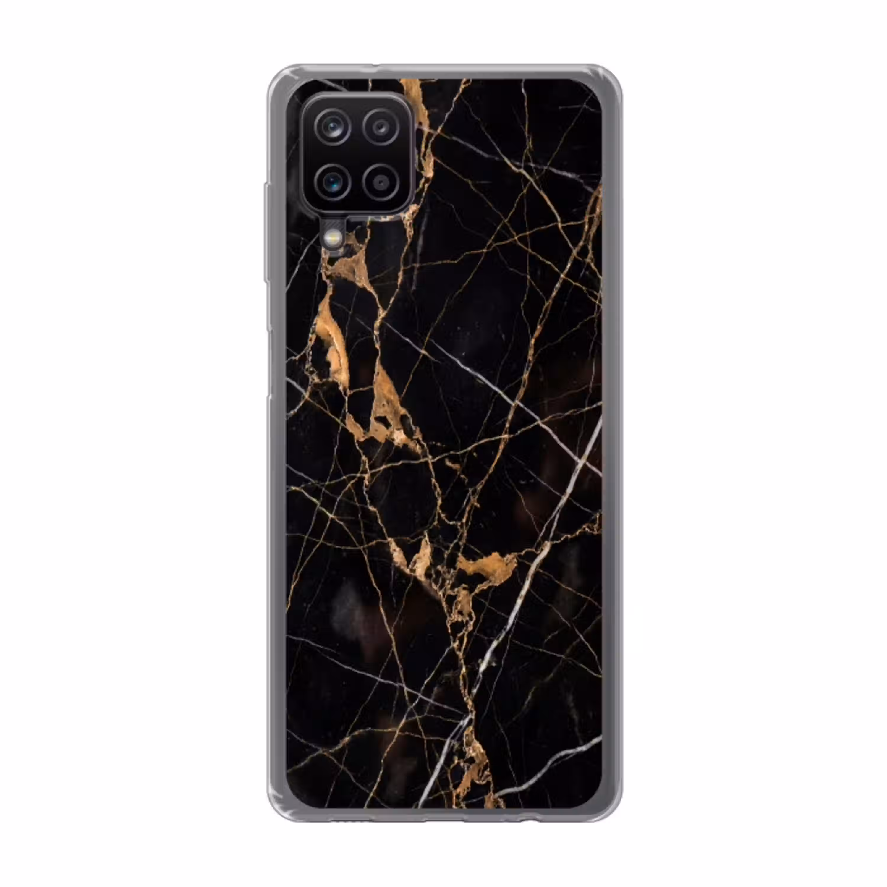 Marmer - Goud - Abstract - Zwart Telefoonhoesje Samsung Galaxy A12 klein -3d
