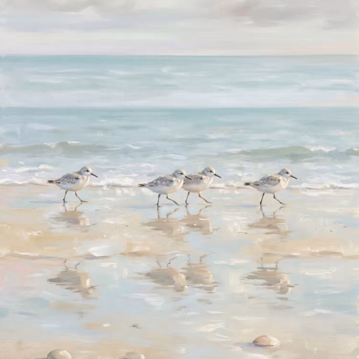 Behang - Vogels - Strand - Zee