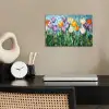 Mozaïek - Veld - Tulpen - Kleurrijk poster papier klein -sfeer1