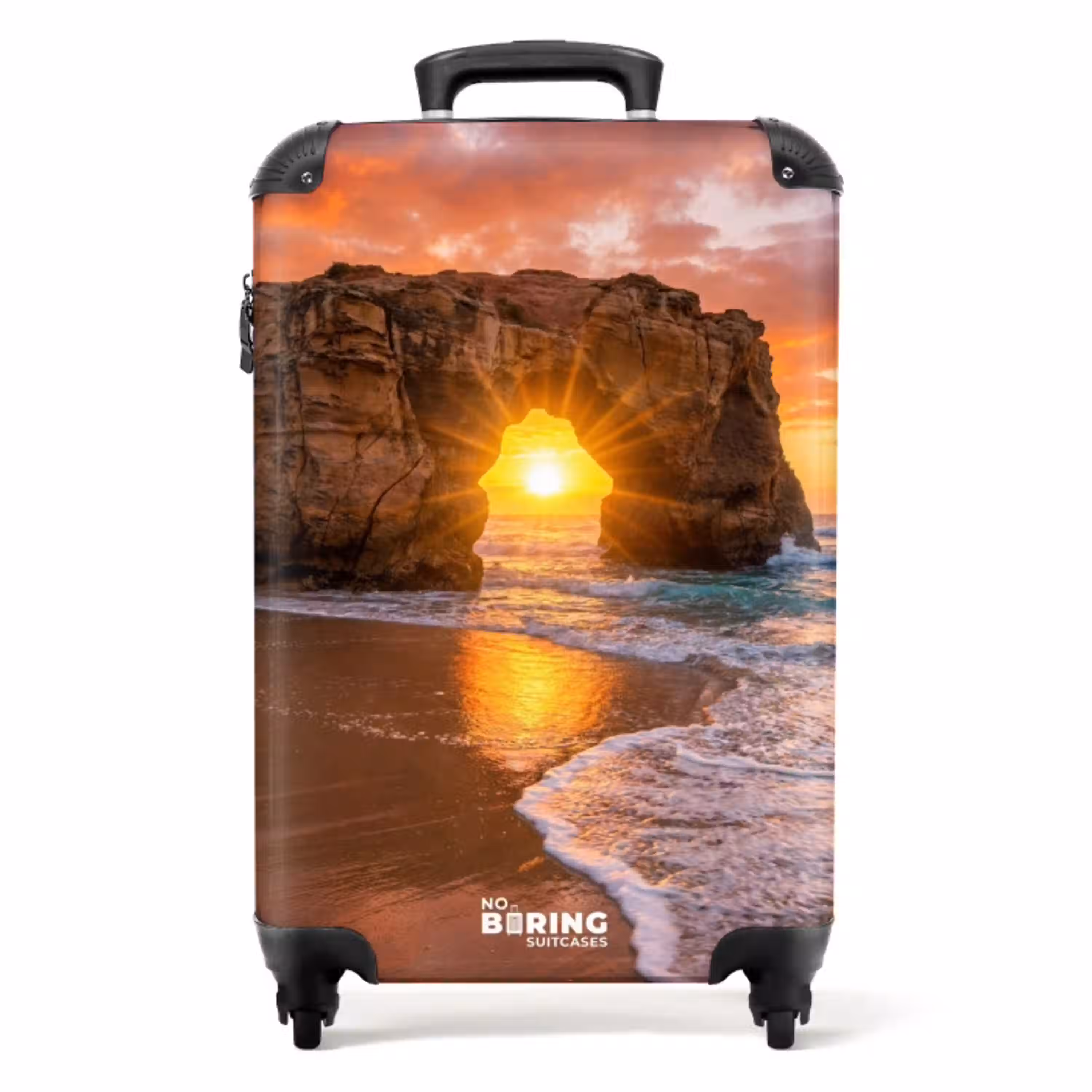 Kust - Rots - Zonsondergang - Zee - Natuur NBS - Handbagage koffer - Volwassenen Unisex middel -productfoto_recht