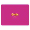 Smile - Stippen - Geel - Smiley - Roze muismat rubber klein -3d