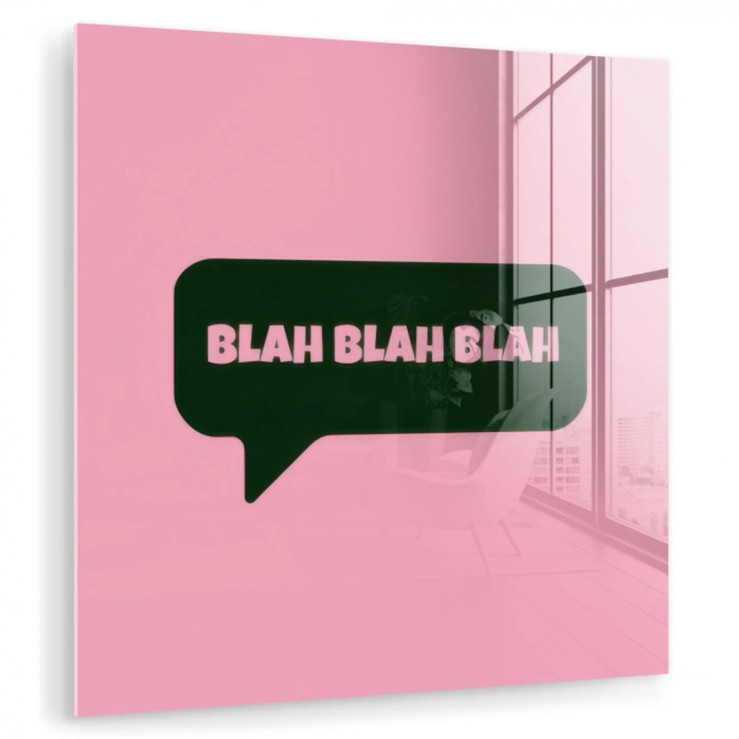 Roze - Tekstwolk - Groen - BLAH BLAH BLAH plexiglas 5mm klein -zzzproduct_nieuw