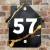 Goud zwart marmer - Modern Naambord Huisje klein -sfeer6