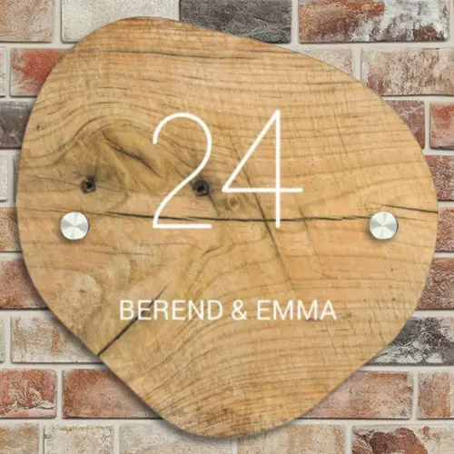 Hout - Klassiek Naambord Organisch middel -sfeer10