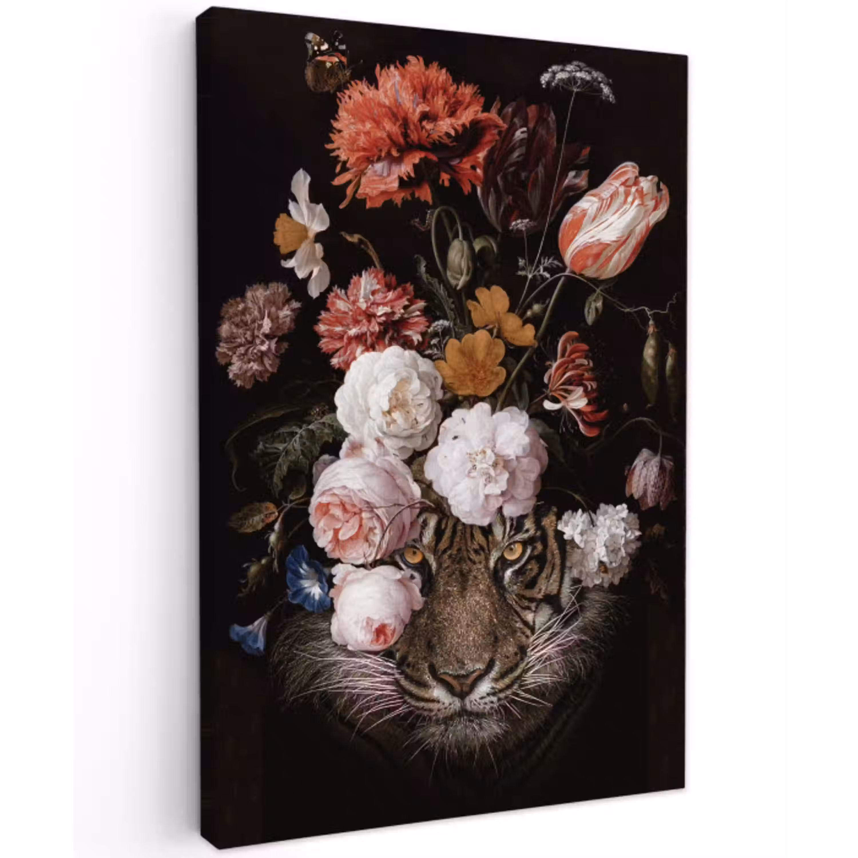 Bloemen - Jan Davidsz de Heem - Tijger - Schilderij - Stilleven - Oude meesters canvas 2cm klein -z3d