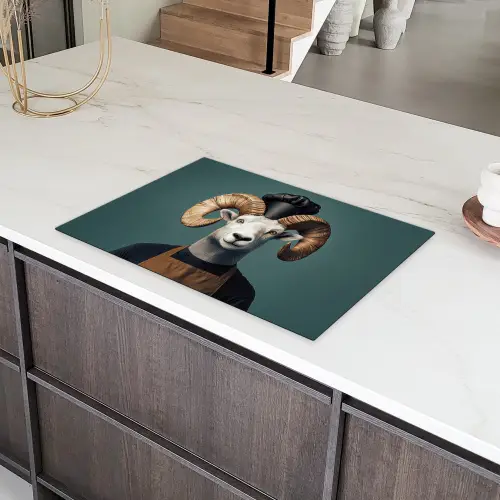 Geit - Hoorns - Kokskleding Inductie beschermer vinyl 3mm klein -sfeer8