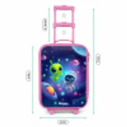 Vrolijke Ontmoeting in de Ruimte Kinderkoffer - Roze klein -productfoto_formaten