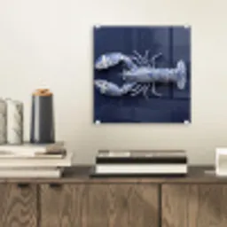 Kreeft - Porselein - Delfts - Blauw plexiglas 5mm klein -sfeer1