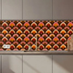 Patroon - Retro - Kleurrijk keuken achterwand 2 middel 871 zz_3dshopping