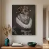 Willem van Oranje - Adriaen Thomasz - Panterprint Textielframe zwart klein -sfeer1