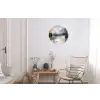 Kunst - Grijs - Goud - Abstract Wandcirkel aluminium klein -woonkamer