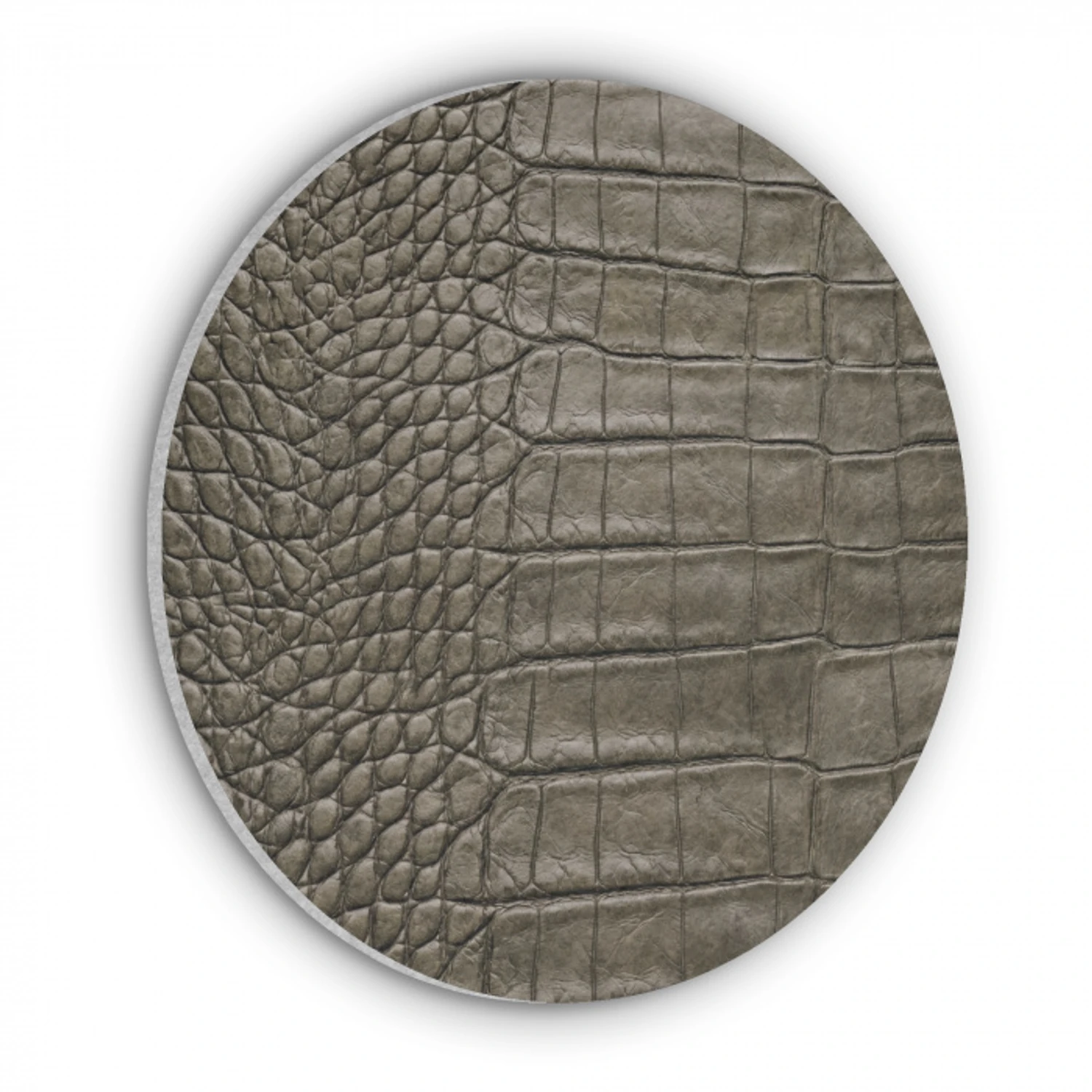Krokodillenleer - Structuur - Groen Akoestische PET Vilt - Rond klein -3d