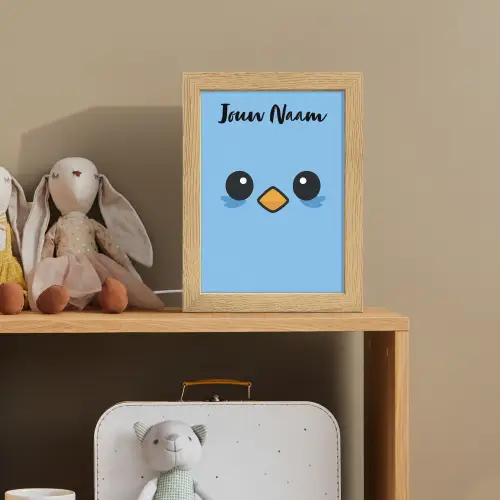 Vogel - Blauw - Gezicht Light Box met kabel (Kinderlampje) klein -sfeer2_kind