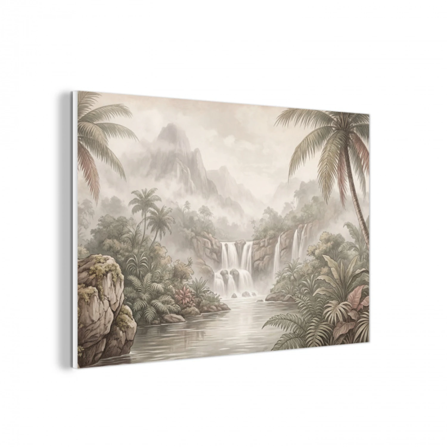 Jungle - Watervallen - Tropisch - Illustratie forex 5mm xxl -3d