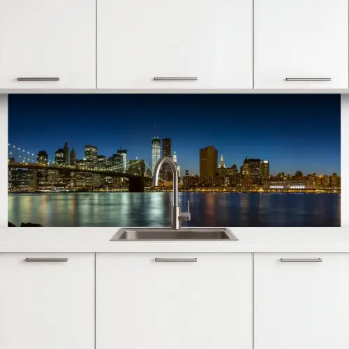 Stadslichten - Avond - Skyline - Brug keuken achterwand 2 middel -3d