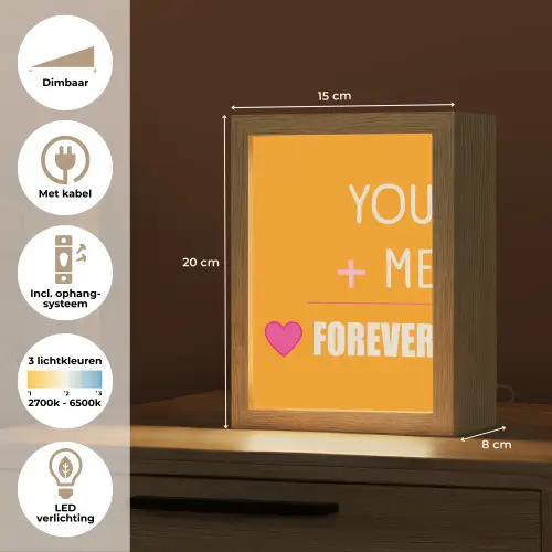 Oranje - Love - Valentijn Light Box met kabel (Tafellamp) klein -USP_NL