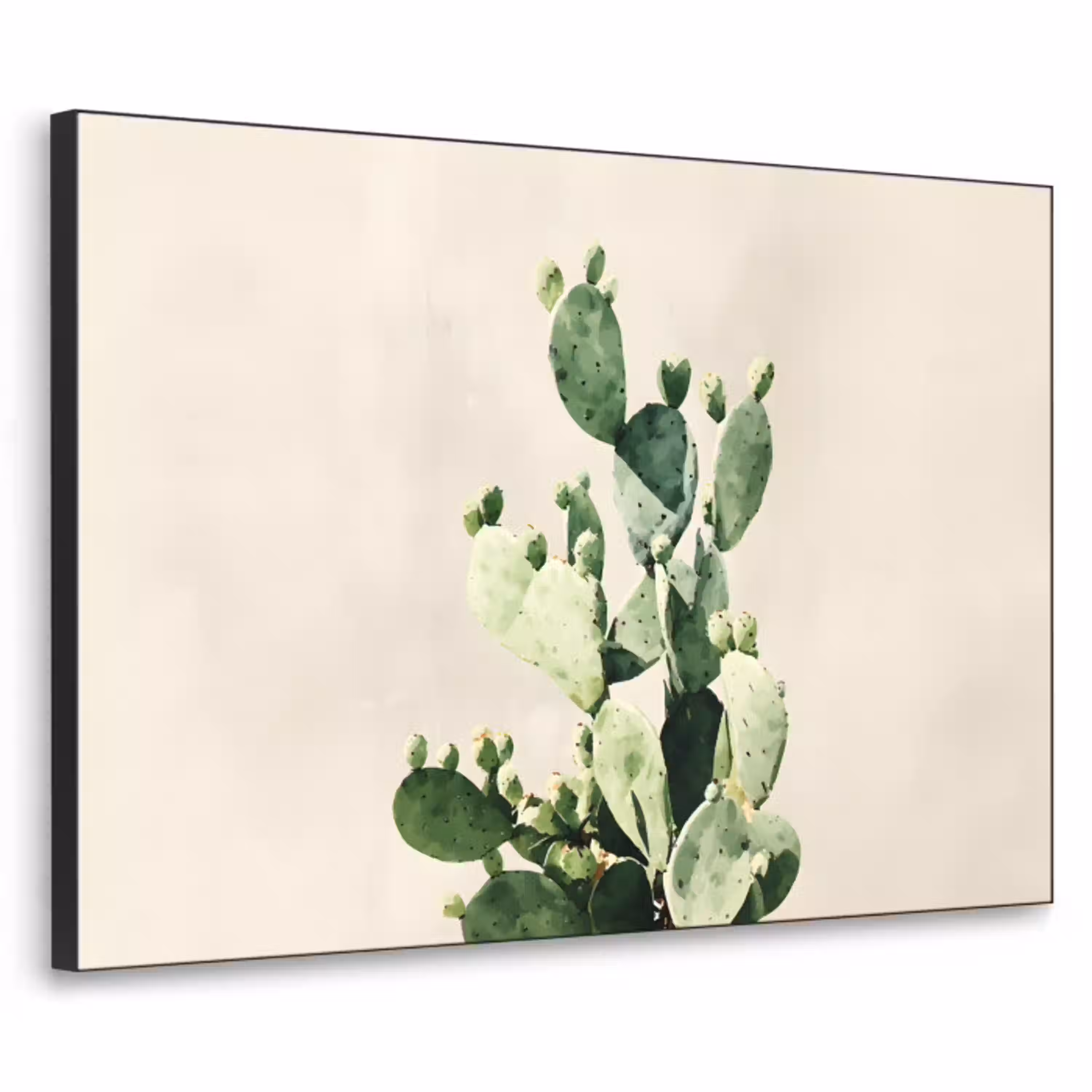 Cactus - Groen - Minimalistisch Textielframe - compleet frame klein -3d