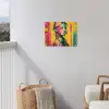 Vrouw - Verfstrepen - Gekleurd tuinposter los doek klein -sfeer8
