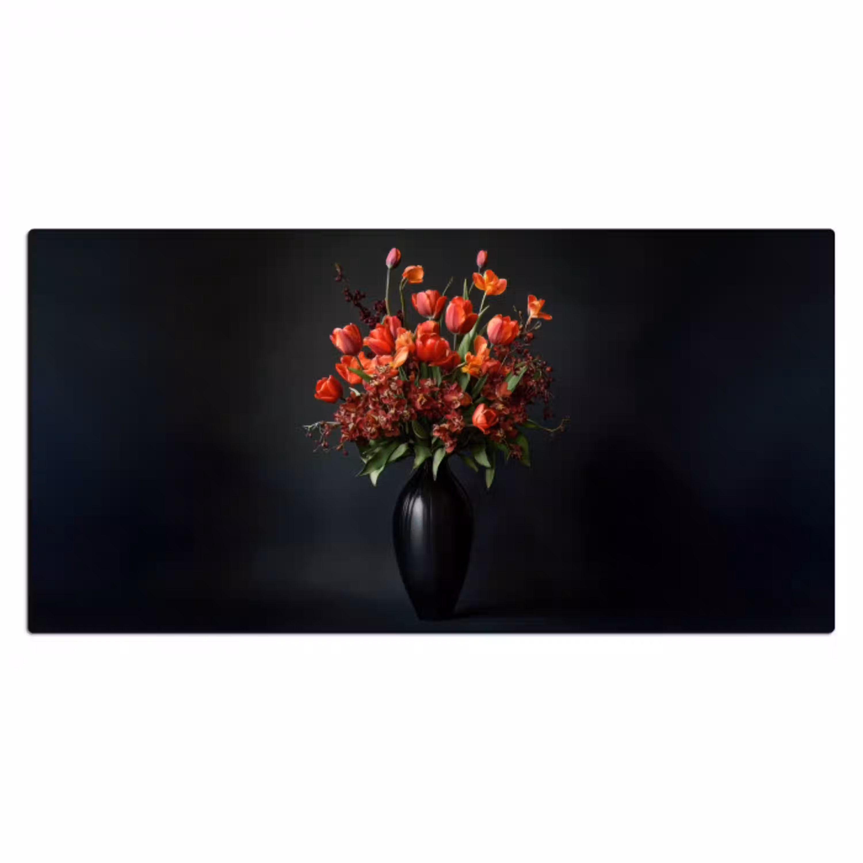 Boeket - Tulpen - Vaas - Rood Muismat XXL klein -3d_leeg