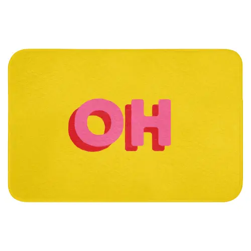 Geel - Roze - Oh - 3D Badmat klein -3d
