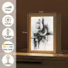 Abstract - Kunst - Modern - Zwart wit Light Box met kabel (Tafellamp) klein -USP_NL