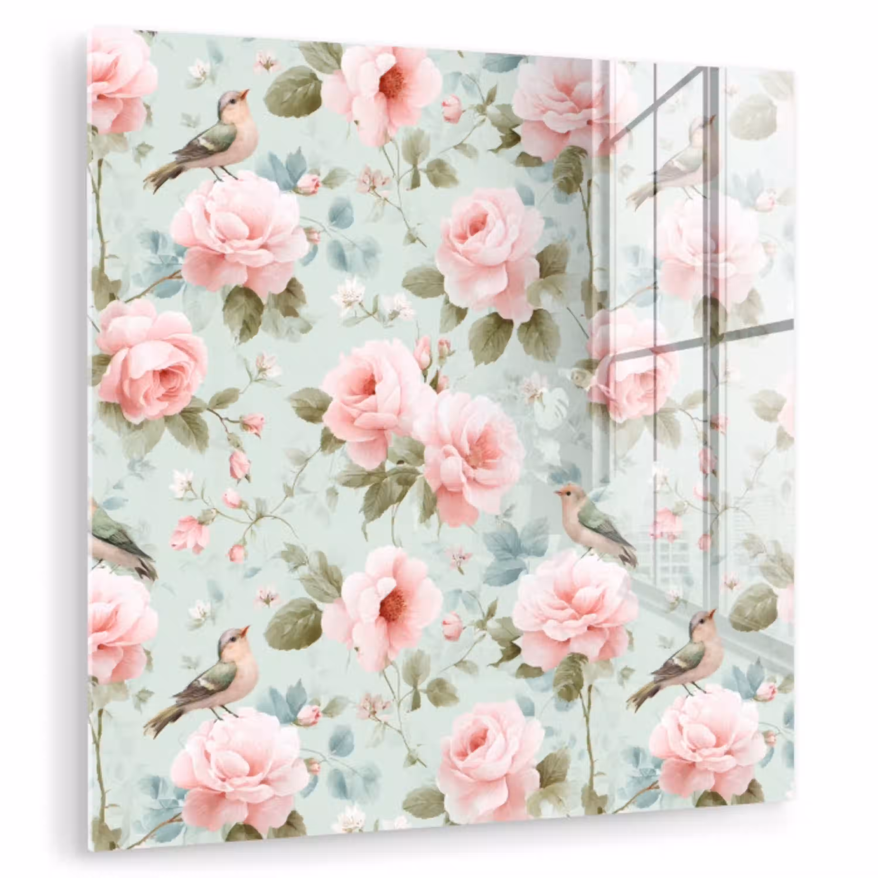 Rozen - Vogels - Pastel - Kleurrijk plexiglas 5mm klein 11 -zzzproduct_nieuw
