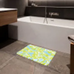 Modern - Bloemen - Groen Badmat klein 997 -sfeer3