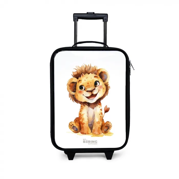Baby leeuw Kinderkoffer - Zwart klein -3d