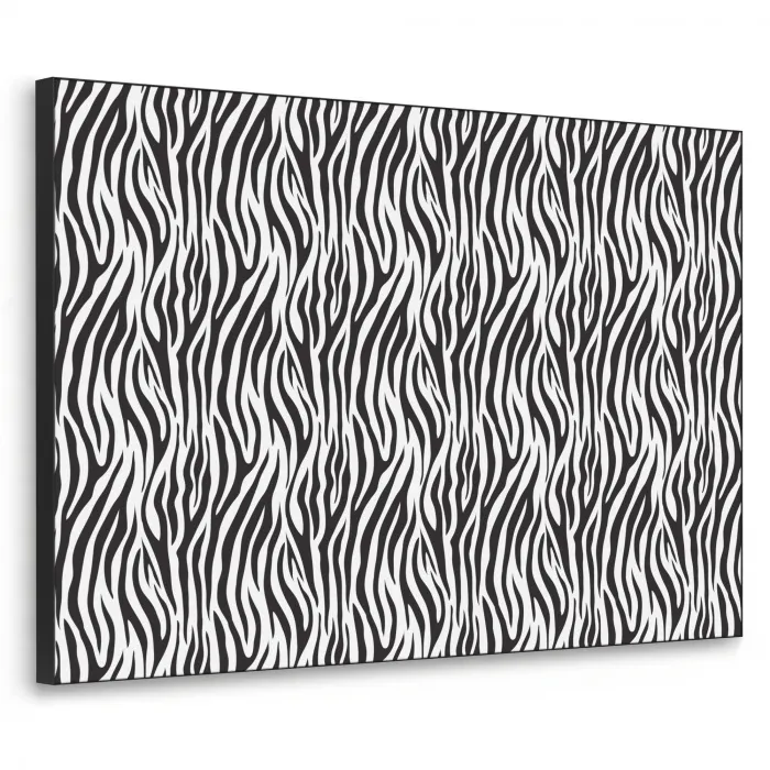 Zwart - Wit - Zebra - Patroon Textielframe zwart klein 947 -3d
