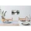 Kunst - Grijs - Goud - Abstract Muursticker klein -eettafel