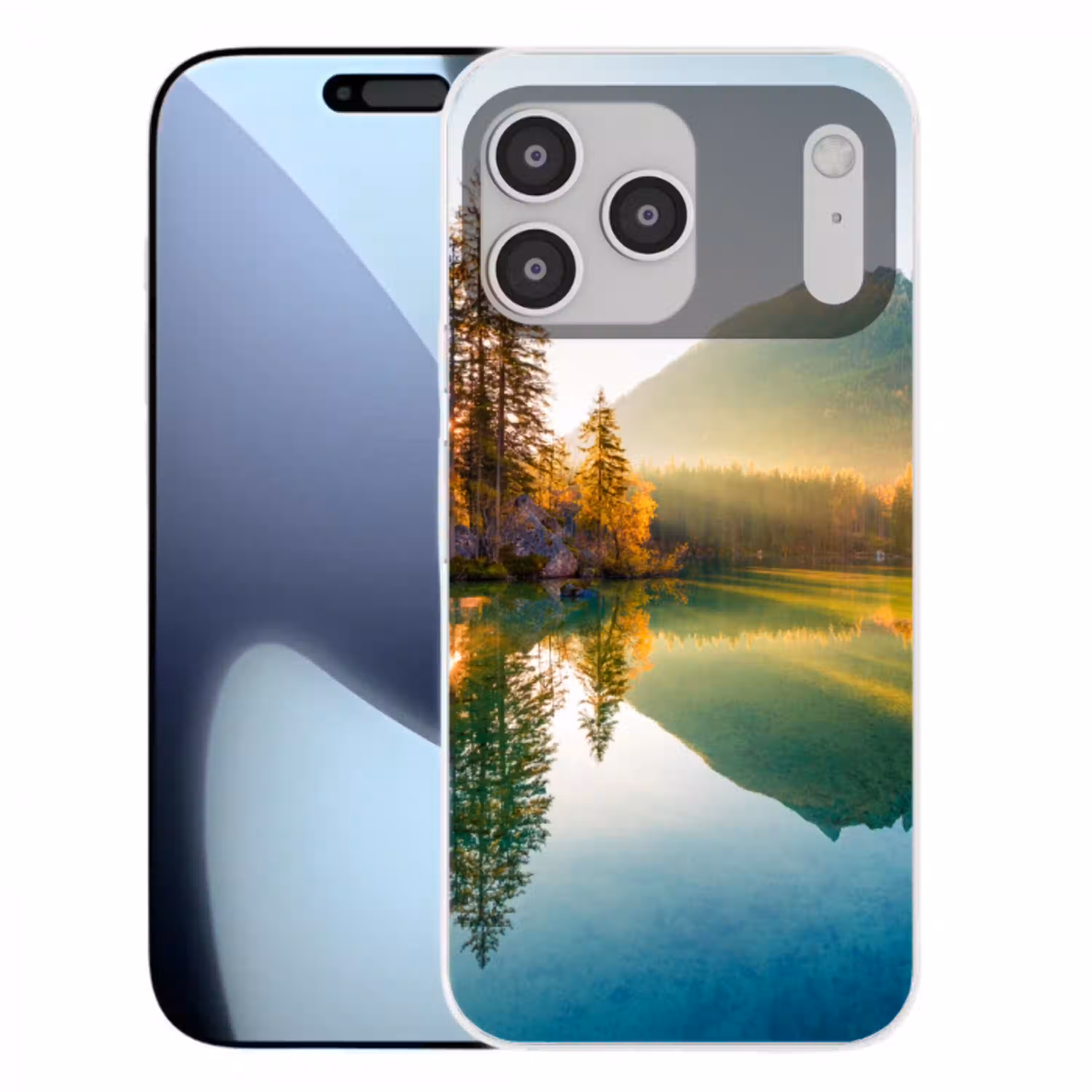 Meer - Bos - Bergen - Natuur - Zon - Landschap Telefoonhoesje iPhone 17 Pro Max klein -3d