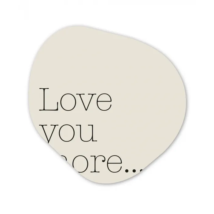 Minimalistisch - Love - Beige Wandcirkel Organisch Plexiglas middel -3d