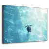 Schildpad - Zee - Blauw - Schittering Textielframe - compleet frame klein -3d