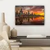 Boeddha beelden - Zonsondergang - Water - Boeddhisme canvas 2cm klein -sfeer6