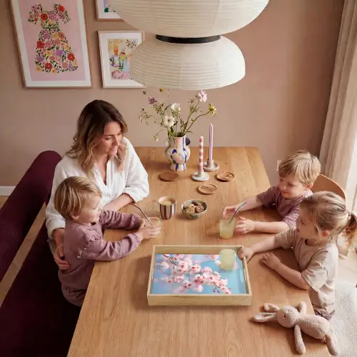 Takken - Bloesems - Roze Dienblad Rechthoek middel -sfeer4