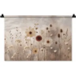 Wilde bloemen - Botanisch - Vintage - Natuur - Rustiek Wandkleed katoen klein -zz3d