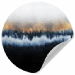 Abstract - Goud - Luxe - Blauw Wandcirkel behangsticker klein -3d