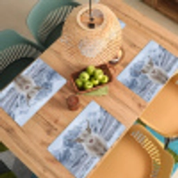Schotse Hooglander - Sneeuw - Bergen - Winter Placemat vinyl groot -zzsfeer5_Kitchenyeah-website