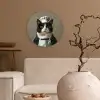 Kat - Kokskleding - Zwart - Wit Wandcirkel plexiglas klein -sfeer1