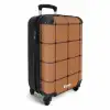 Ruitpatroon met visgraatlijnen in bruin en zwart NBS - Handbagage koffer - Kinderen Unisex middel -productfoto_3d