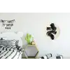 Strepen - Zwart - Abstract Wandcirkel aluminium klein -kinderkamer