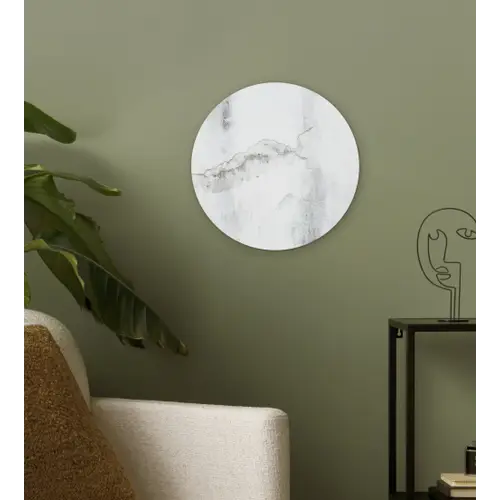 Beton - Grijs - Wit Wandcirkel kunststof plaat 5mm dik klein -sfeer3