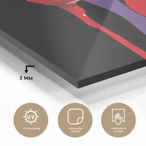Lippen - Kleuren - Zwart plexiglas 5mm klein -sfeer2