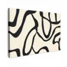 Abstract - Lijnen - Modern - Beige Tuinposter op houten frame 2 cm dik klein -3d