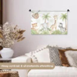 Dieren - Jungle - Pastel Wandkleed katoen klein -sfeer1