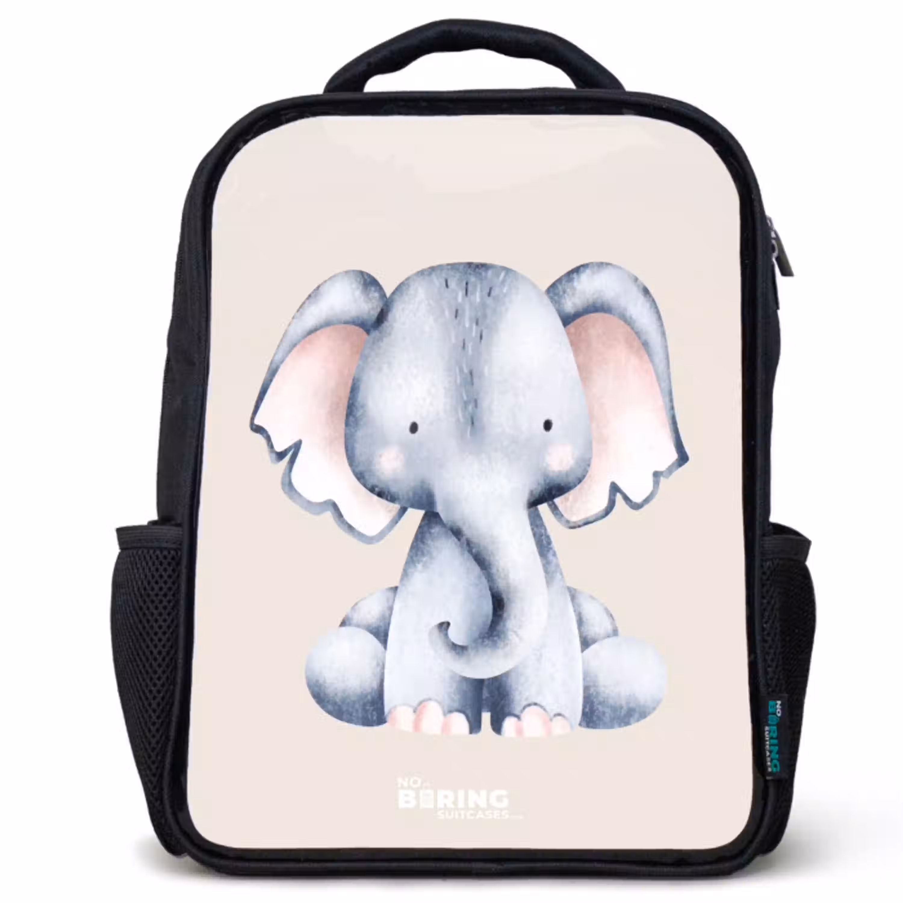 Olifant tekening tegen een beige achtergrond Rugzak - Zwart middel -3d