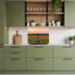 Klaprozen - Landschap - Rood - Bloemen keuken achterwand 2 middel -sfeer3