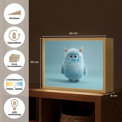 Monster - Blauw Light Box met batterij (Wandlamp kind) middel -USP_websiteoverzichtNL